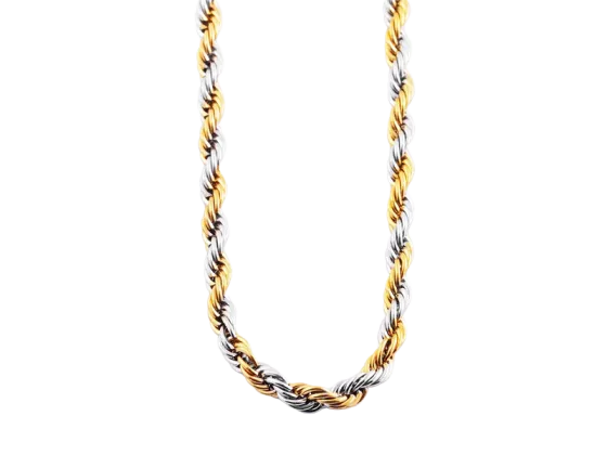 Cord chain necklace 70 cm stainless steel bicolor