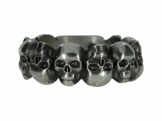 Totenkopfring 10-Skull 925er Silber geschwärzt