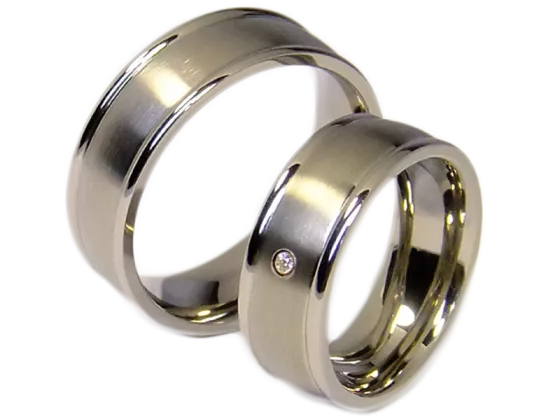 Model Andre - 2 wedding rings made of titanium