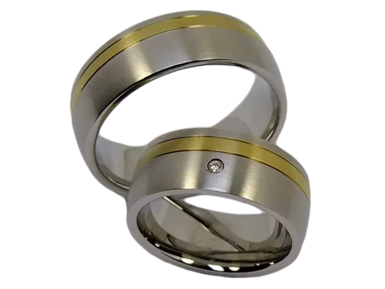 Model Jennifer - 2 wedding rings made of stainless steel