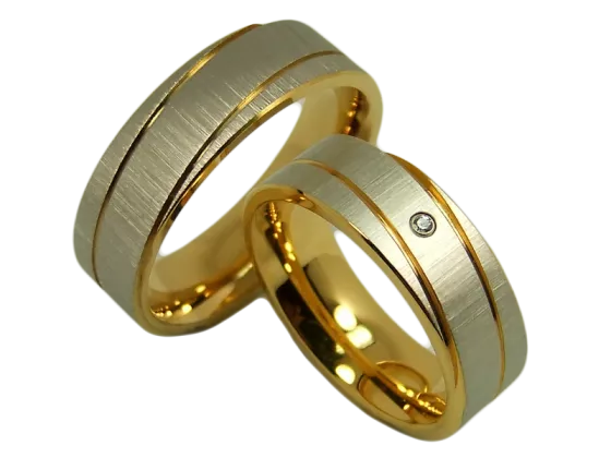 Model Steffi - 2 wedding rings made of stainless steel