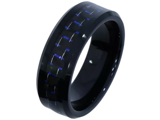 Modell Athena - 1 Ring aus Wolfram mit Carboneinlage