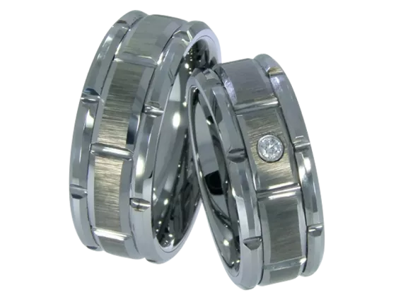 Model Lilou - pair of wedding rings tungsten