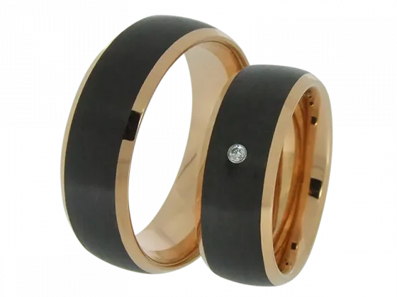 Modell Valentino - 2 Eheringe aus Wolfram