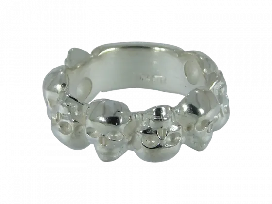 Totenkopfring 8-Skull 925er Silber