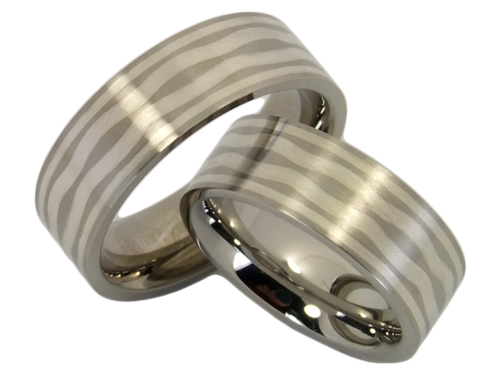 Modell Helen - 2 Ringe aus Edelstahl&Silber