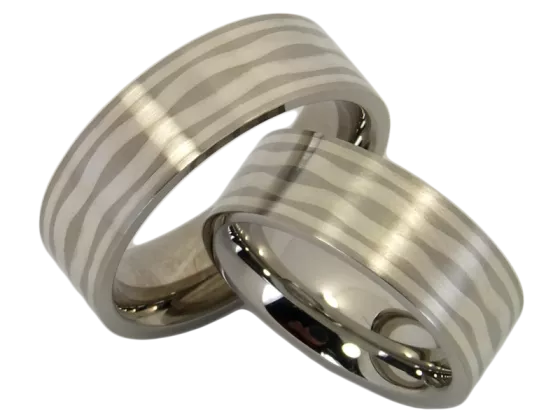 Modell Helen - 2 Ringe aus Edelstahl&Silber