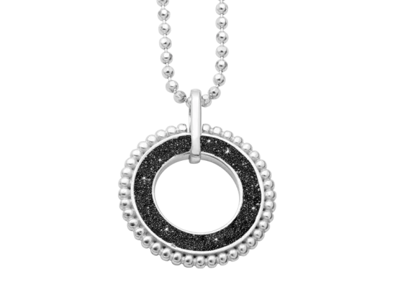 Pendant ball & black sand 925 silver