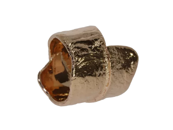 Ring rough structure 925 silver rosegold