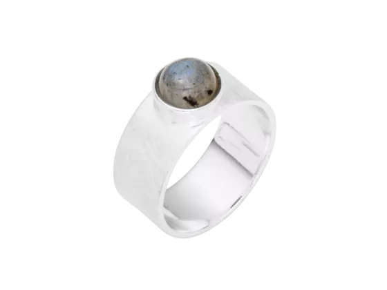 Model Betty - 1 ring made of labradorite & 925 silver