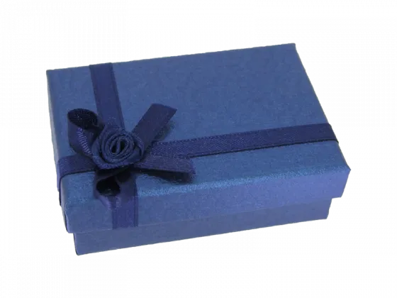 Ringbox Schmuckbox flach blau ornament