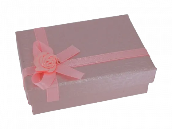 Ringbox Schmuckbox flach rosa ornament