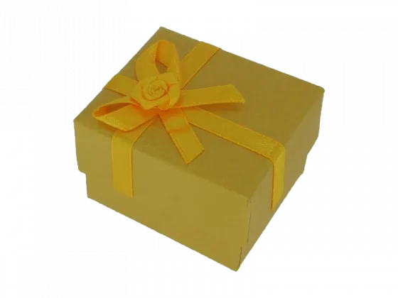 Ringbox Schmuckbox rechteckig gelb ornament