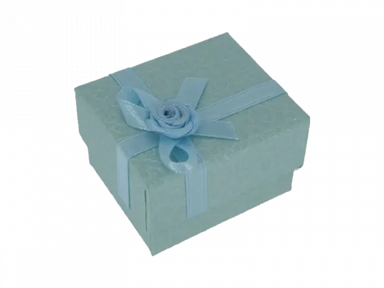 Ringbox Schmuckbox rechteckig hellblau ornament