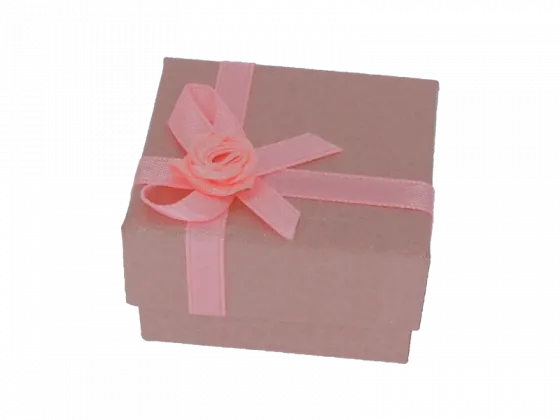 Ringbox Schmuckbox rechteckig rosa Ornament