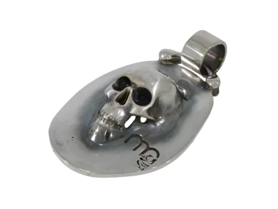 Pendant skull plate 925 silver