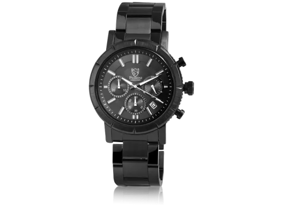 Pierrini Herrenuhr mit Edelstahlarmband schwarz