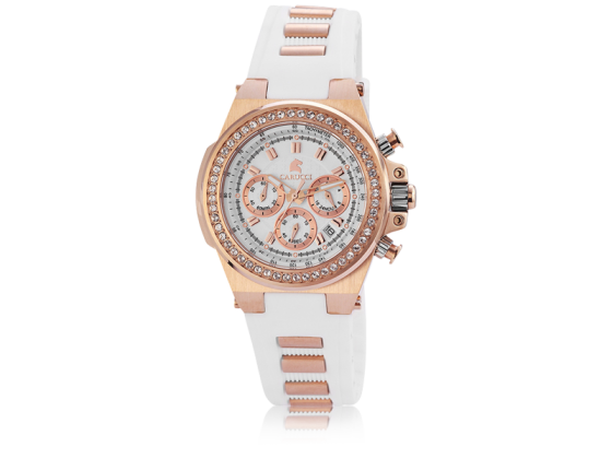 Carucci CA2215 Chronograph Damenuhr mit Kautschukband