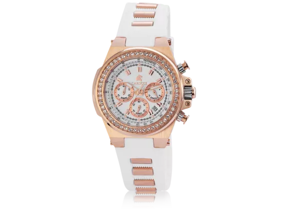 Carucci CA2215 ladies chronograph white&rosegold