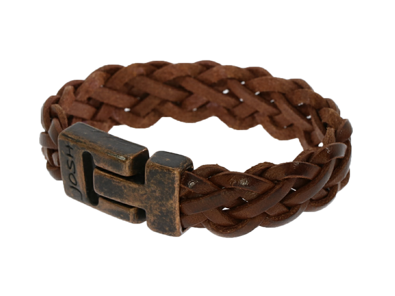 Schmales Lederarmband geflochten von JOSH 24311