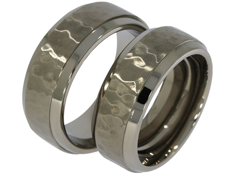 og T-AT-HH Zwei elegante Eheringe Ringe aus Titan Partnerringe Trauringe 