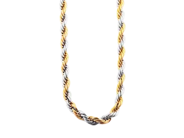 Cord chain necklace 70 cm stainless steel bicolor