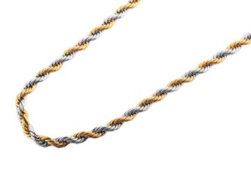 Cord chain necklace 70 cm stainless steel bicolor