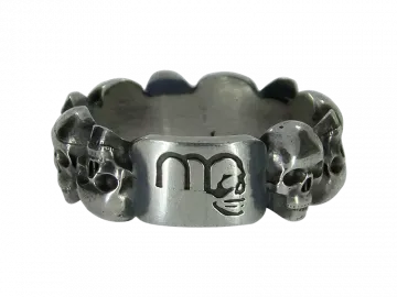 Totenkopfring 10-Skull 925er Silber geschwärzt