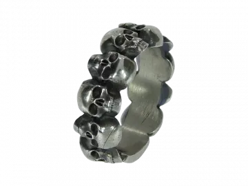 Totenkopfring 10-Skull 925er Silber geschwärzt