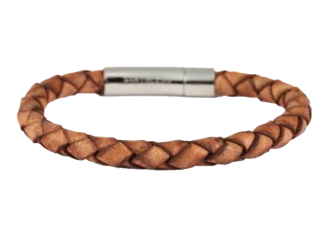 Braided bracelet Zac leather brown