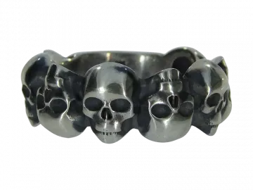 Totenkopfring 8-Skull 925er Silber geschwärzt