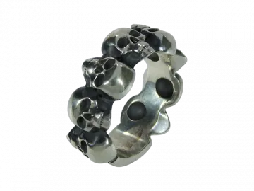 Totenkopfring 8-Skull 925er Silber geschwärzt