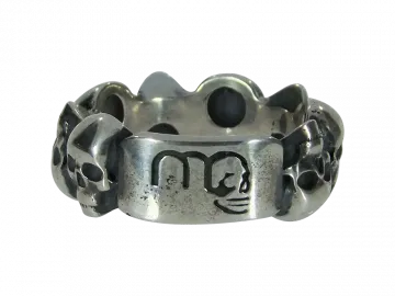 Totenkopfring 8-Skull 925er Silber geschwärzt