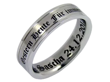 Model Vincent - 1 stainless steel ring with laser engraving