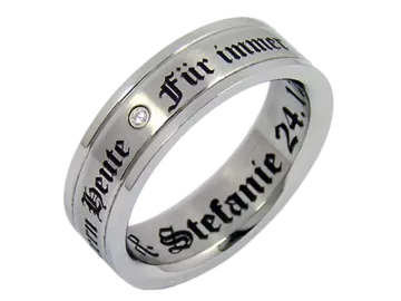 Model Vincent - 1 stainless steel ring with laser engraving