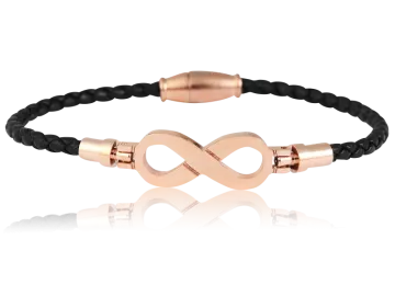 Braided bracelet leather black