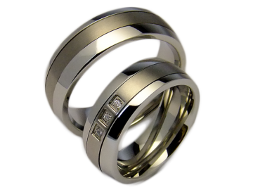 Modell Hero - 2 Trauringe aus Edelstahl und Titan