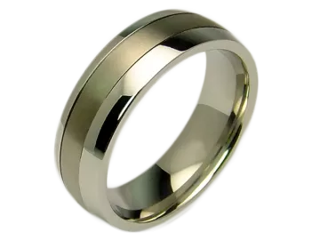 Model Hero - 2 couple rings stainless steel and titanium