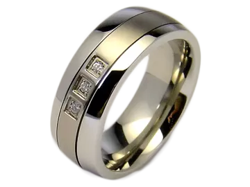 Model Hero - 2 couple rings stainless steel and titanium