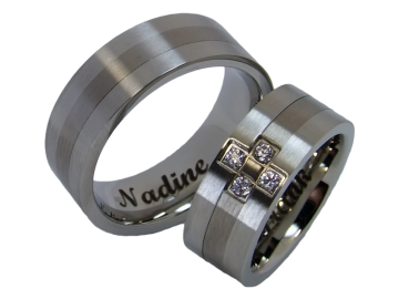 Modell Federico - 2 Ringe aus Edelstahl&Titan
