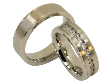Model Antoinette - 2 wedding rings made of stainless steel