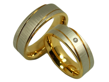Model Steffi - 2 wedding rings made of stainless steel
