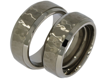 Model Olivier - 2 unisex titanium rings