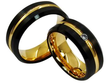 Model Shasa - pair of wedding rings tungsten