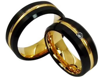 Model Shasa - pair of wedding rings tungsten