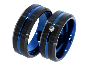 Model Ambrose - pair of wedding rings tungsten