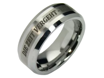 Model Nicolette - single tungsten ring with laser engraving