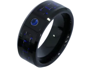 Modell Athena - 1 Ring aus Wolfram mit Carboneinlage