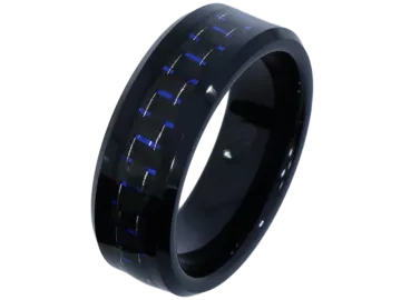 Modell Athena - 1 Ring aus Wolfram mit Carboneinlage