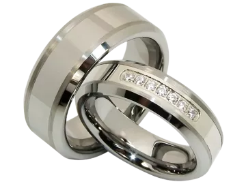 Model Eros - pair of wedding rings tungsten